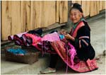 21.Vietnam.04.Woman in Red Hmong village, Vietnam