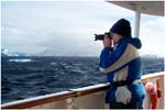 018. Les photographing icebergs