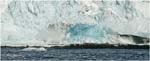 104. Blue ice surfacing as the glacier 'calves'