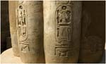 014. Cartouches at the base of a papyrus shaped column